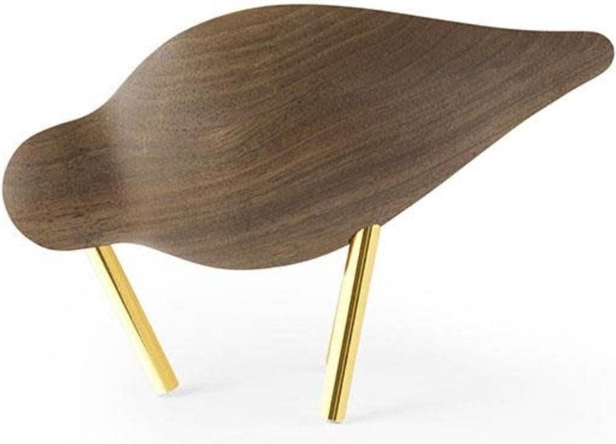 Shorebird Vogel Decoratie Small Walnoot Messing