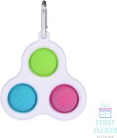 Fidget Toy - Simple Dimple - Sleutelhanger -   -Simple Dimple Triple - Drie Kleuren - Roze Blauw Groen - Pop it Simple Dimple - 3 Pops
