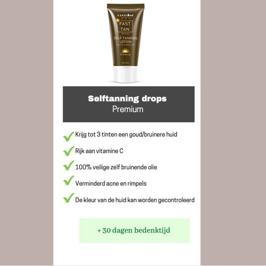 Zelfbruiner Gezicht/Lichaam Creme + Selftanings handschoen - Self tanning  50 ml - Snel Bruin Zonder Zon -