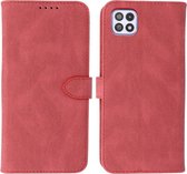 Samsung Galaxy A22 5G Hoesje - Portemonnee Book Case - Kaarthouder & Magneetlipje - Kunstleer - Bordeaux Rood