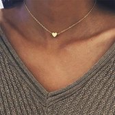 Vigos Jewelry® Klein Hartje Ketting Goud - Minimalistische Collier - Dames - RVS - Stainless Steel