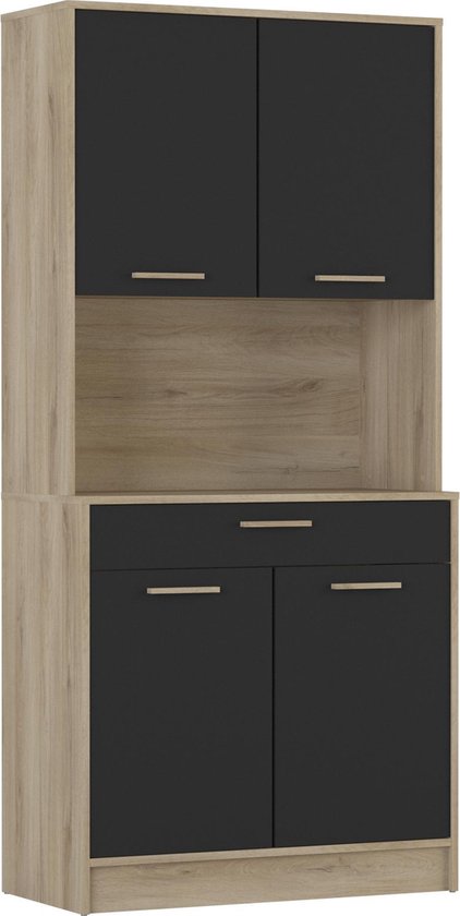 Vicco KÜCHENBUFFET Raul Weiß/Goldkraft Eiche 83.6 x 188.5 cm mit 4 Türen & 1 Schublade jetzt nur online
