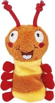 vingerpop Krabbelk√§fer rups 9,5 cm rood/geel/oranje