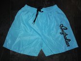 Australian beachshort lichtblauw zwart maat M