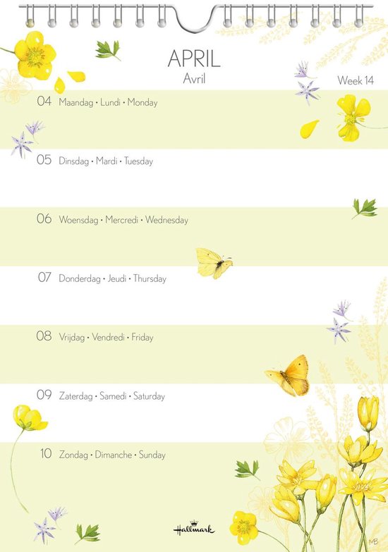 Marjolein Bastin Weekkalender 2022 Flowers - Hallmark