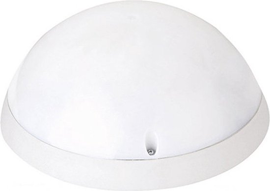 LED Plafondlamp met Bewegingssensor - Opbouw Rond 12W - Waterdicht IP54 - Helder/Koud Wit 6400K - 360° - Mat Wit Kunststof