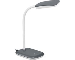 LED Bureaulamp - Torna Bolina - 3W - Warm Wit 3000K - Dimbaar - Rechthoek - Glans Titaan - Kunststof