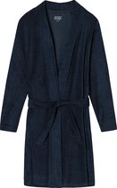 SCHIESSER dames badjas, kort model, dun badstof, donkerblauw -  Maat: 3XL