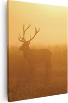 Artaza Peinture Sur Toile Cerf Pendant Le Brouillard - 40x50 - Photo Sur Toile - Impression Sur Toile