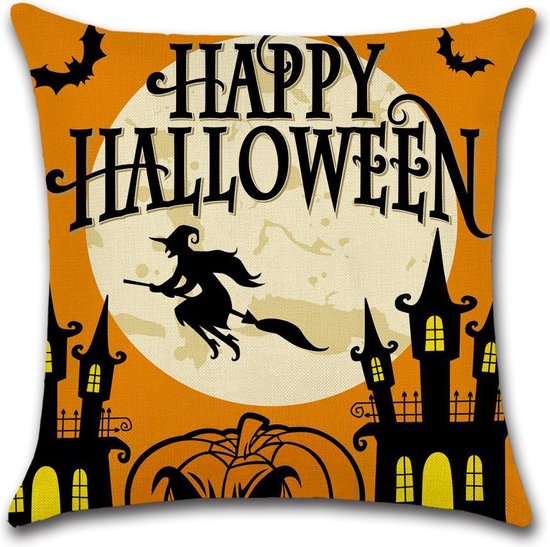 Kussenhoes Halloween - Witch - Kussenhoes - Halloween - 45x45 cm - Sierkussen - Polyester