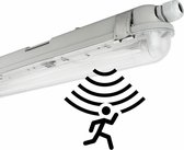 Opbouw TL-armatuur IP65 126cm met sensor incl. 1x LED TL-buis 18W/840 1800lm