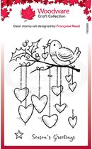 Woodware Clear Singles Stempel - Hanging Hearts