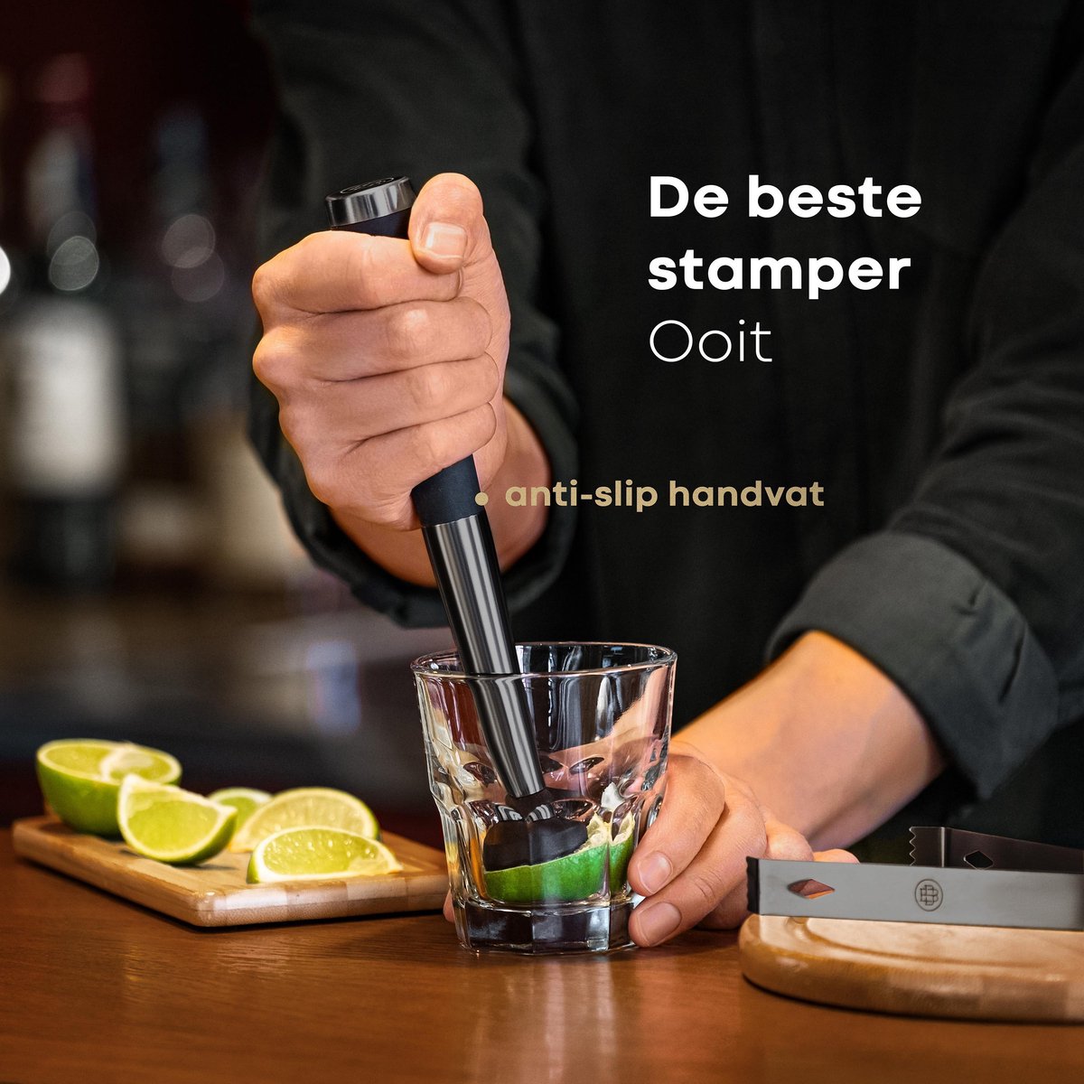 BarDeluxe® Cocktail Set - 12-Delig - Cocktailshaker 750 ml - Roestvrij Staal - Inclusief Luxe Geschenkdoos - Opbergtasje & Receptenboek - Zwart — cadeau in Kookcadeaus - foto 5