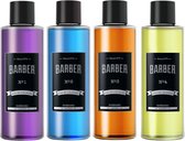 4-Pack Voordeelverpakking Marmara Barber Exclusive Eau de Cologne NO 1, 2, 3 & 4 + Cosmeticall Stylingkam - Luxe Glazen Fles - Sensationele Geurbeleving - Langdurige Geur - Parfum