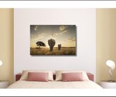 ter Halle® Glasschilderij "Elephants going on a Trip" - 120 x 80 cm