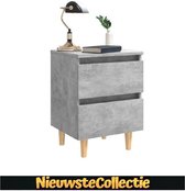 luxe Scandinavische houten nachtkastjes set van 2 betongrijs / grijs - nachtkastje - 2 stuks - slaapkamer - industrieel - modern - meubels - Nieuwste Collectie