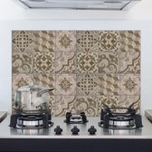 Crearreda - Achterwand Keukensticker – Azulejos - Beige - 65 x 47 cm