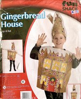 Fun shack Kids Gingerbread House Top&Hat verkleed pak maat M