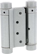 IBFM bommerscharnier - 100 mm - grijs gelakt - deurdikte 25 tot 30 mm - veerkracht instelbaar - set 2 STUKS