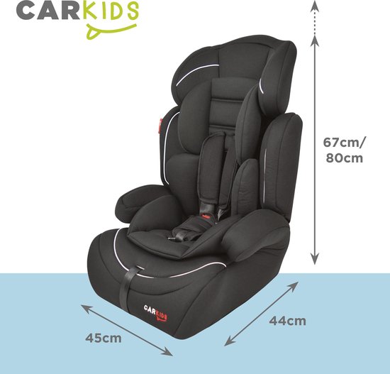 Siège auto Carkids Groupe 1/2/3 Isofix noir/blanc