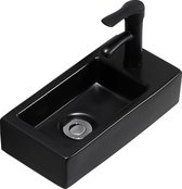 Mawialux toilet fontein - Keramiek - 36x18x9cm - Mat zwart - Lou