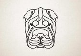 Line Art - Hond - Shar Pei - M - 72x60cm - Zwart - geometrische wanddecoratie