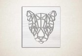 Line Art - Puma 2 vierkant - XS - 26x25cm - EssenhoutWit - geometrische wanddecoratie