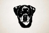 Wanddecoratie - Hond - Rottweiler 4 - S - 48x45cm - Zwart - muurdecoratie - Line Art