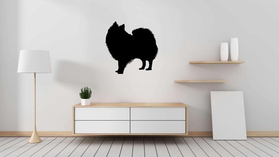 Silhouette chien - Spitz indien - Spitz indien - L - 75x75cm - Zwart - décoration murale