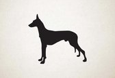 Silhouette hond - Pharaoh Hound - Farao-hond - L - 75x87cm - Zwart - wanddecoratie