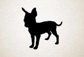 Silhouette hond - Russian Toy - S - 47x45cm - Zwart - wanddecoratie