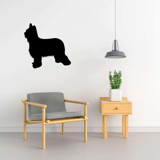 Silhouette chien - Briard - XS - 25x26cm - Zwart - décoration murale