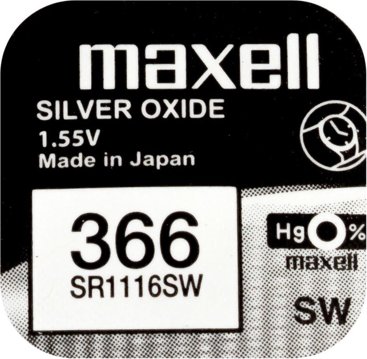 Maxell 366 / SR1116SW zilveroxide knoopcel horlogebatterij 1 stuk