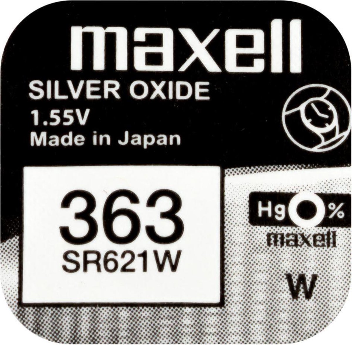 Maxell 363 / SR621W zilveroxide knoopcel horlogebatterij 1 stuk