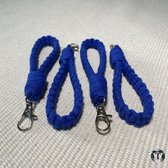Sleutelhanger | Macramé | Donkerblauw | Geknoopt | Sleutelhanger Macramé | Sleutelbos | Autosleutel | Tas | Hanger | Handgemaakt | 100% Katoen | Cadeau Idee | Diverse Kleuren | The