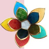 Nusa Originals – Kleurige Lotusbloem Theelichthouder – Handgemaakt – 18x6cm – Fairtrade waxinelichthouder