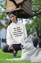 No Need To Knock We Know You Are Here Hoodie, Unieke Cadeaus Voor Hondenliefhebbers,Leuke Trui, Kwaliteit Sweatshirt Met Capuchon, D004-003W, 4XL, Wit