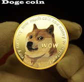 Dogecoin - To the Moon - Hoge Kwaliteit - Gouden Crypto Munt - Doge Coin - Bitcoin
