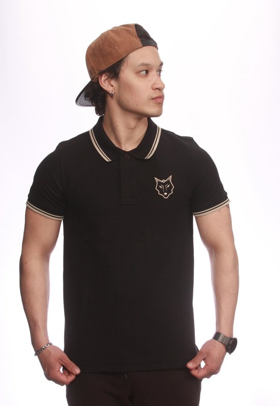 9 Lives Clothing - Polo - T-shirt - Zwart - Beige