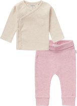 Noppies SET(2delig) Broekje NAURA ROSE en Shirt NANYUKI OATMEAL - Maat 62