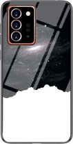 Voor Samsung Galaxy Note20 Ultra Sterrenhemel Geschilderd Gehard Glas TPU Schokbestendig Beschermhoes (Kosmische Sterrenhemel)