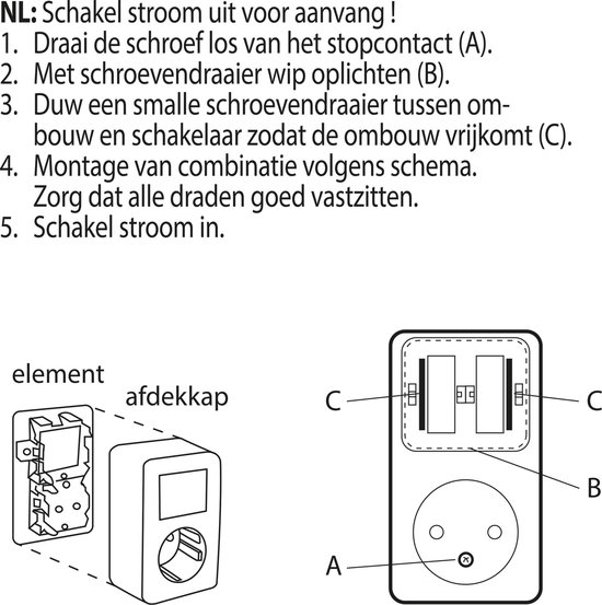 Q-Link Stopcontact met Wisselschakelaar – Opbouw Stopcontact – Zwart –  Schakelaar en... | bol.com