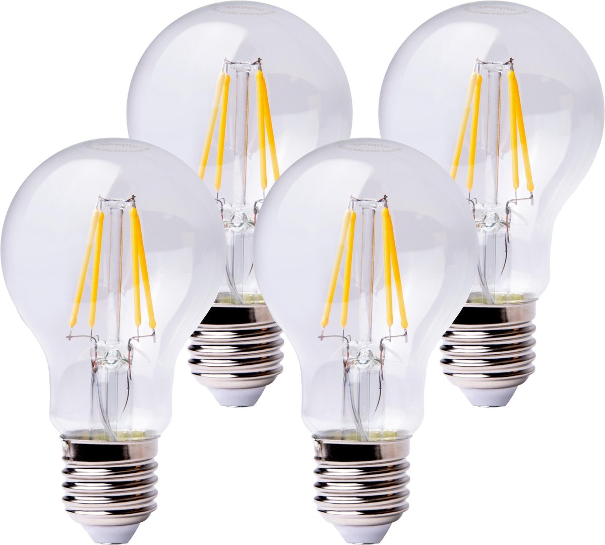 4x Leddy's LED Lampen Peer Plasticvrij 4W Dimbaar E27