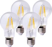 4x - Leddy's - LED Lampen Peer - Plasticvrij - 4W - Dimbaar - E27 Kleine Fitting - 2700K Warm wit