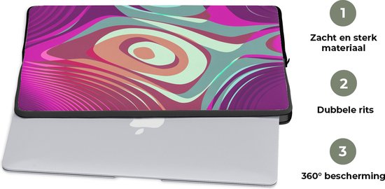 Housse pour ordinateur portable 13 pouces 34x24 cm - Art coloré - Housse pour Macbook & Laptop Abstrait - Housse pour ordinateur portable avec photo