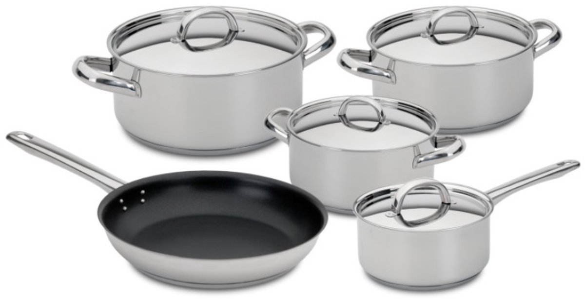 5-delige Pannenset - RVS - Silampos