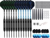 Dartpijen 24 Gram - Zinaps Darts met metalen tip, 12 stuks 24 G Professionele stalen darts met aluminiumas, extra 12 vluchten, 50 orings, 6 nylon assen, 12 veerringen, 16 vluchtbescherming, 1