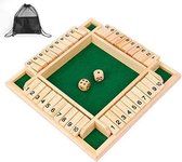 Sluit de doos - Zinaps Sluit de doos 4 Speler Dice Game Wooden Board Game Folding Game Board Toy Houten Spelen met opbergtas voor kinderen en familie entertaining- (WK 02127)