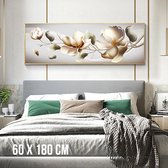 Allernieuwste Toile Peinture Abstraite Fleurs Modernes XL - Beige - Couleur - Nature - 60 x 180 cm - Salon