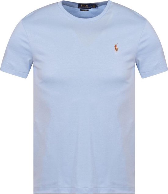 Polo Ralph Lauren T-shirt - Heren t-shirt korte mouw - Custom Fit - Crew hals - 100% katoen - Sky blue - XL